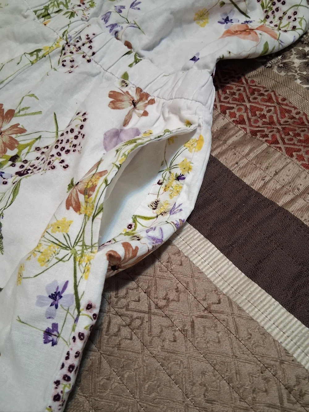 H&M Wildflower‎ Meadow Collection Floral Linen/Organic Cotton Blend Romper SzM